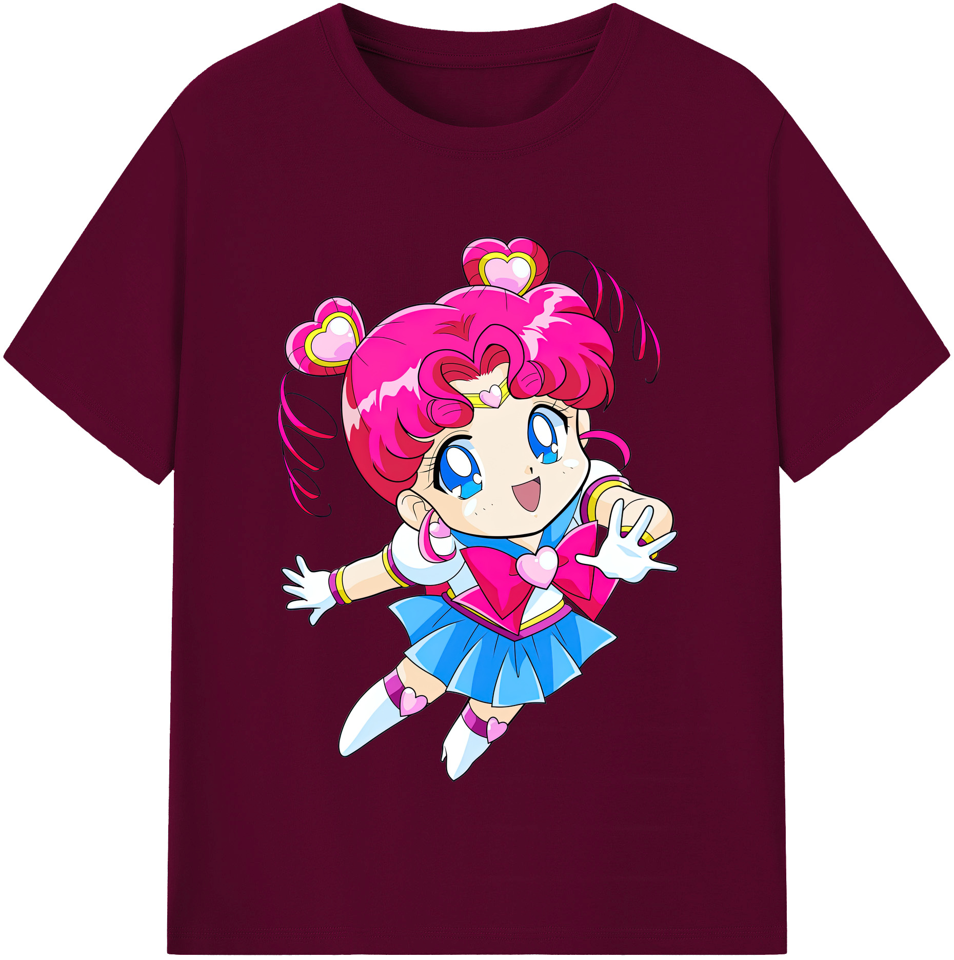 （画像用） 美少女戦士セーラームーン ちびうさ Sailor Moon Chibiusa Tsukino Usagi Small Lady Serenity レディースカジュアルプリントTシャツ（綿100％）